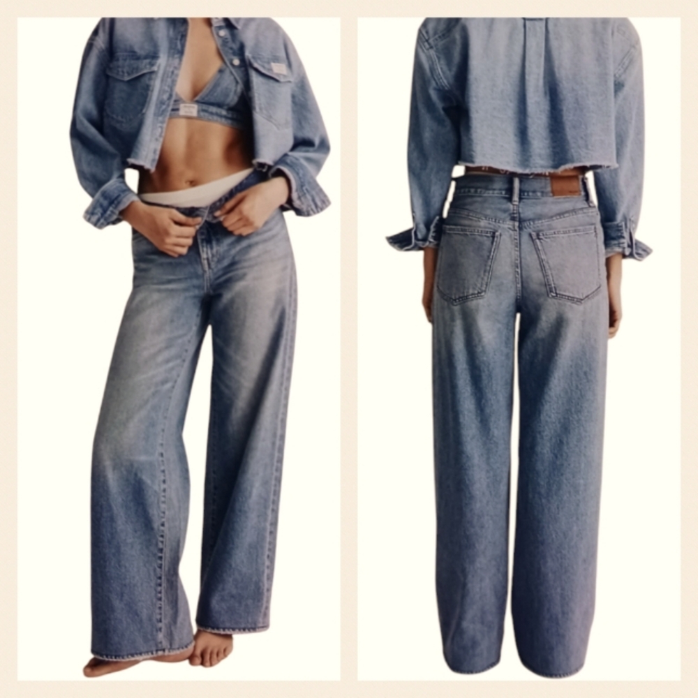 Madewell x Molly Dickson Low Rise Baggy Wide Leg  NWT $148 Size 27   J1534